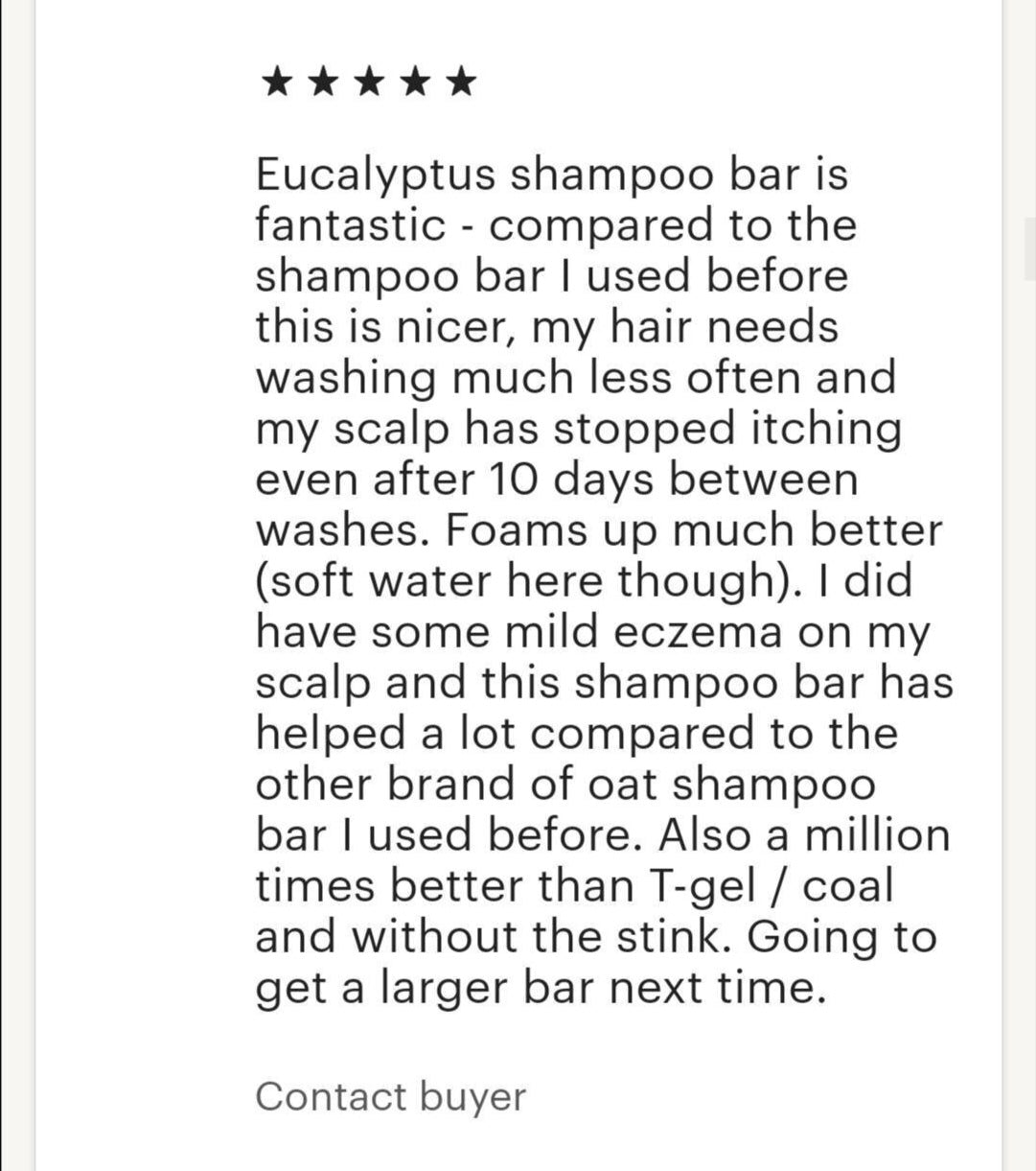 Eucalyptus handmade natural solid soap. Natural shampoo bar. Cold processed, organic, vegan, palm oil and plastic free. Zero Waste. Artisan