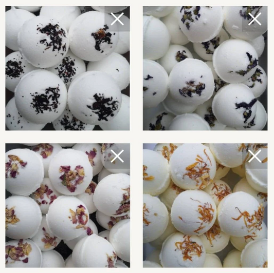 Individual Bath bomb. 75g. Natural bath bomb. Geranium, lavender, orange, cedarwood essential oils. Handmade + zero waste + vegan