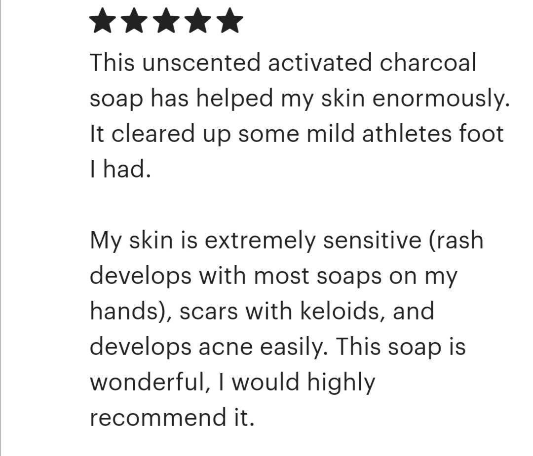 Activated charcoal 100% olive oil handmade natural soap. Cold process, unscented castile castile bar. Organic, vegan, palm oil and plastic free.