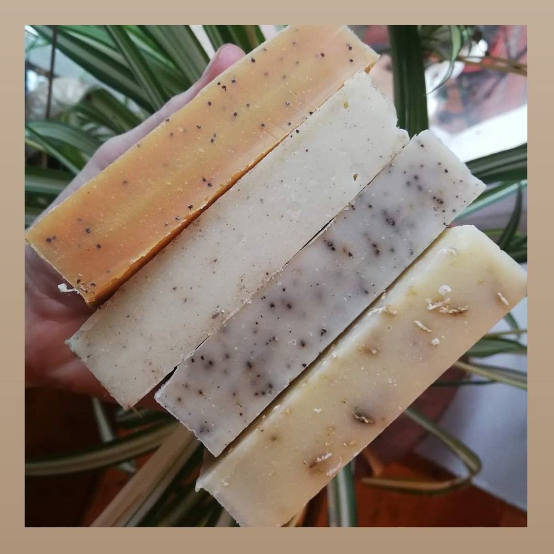 Organic vegan handmade soap. Choose any four 120g bars. Palm oil and plastic free cold process soap. Natural shampoo. Zero Waste. Artisan