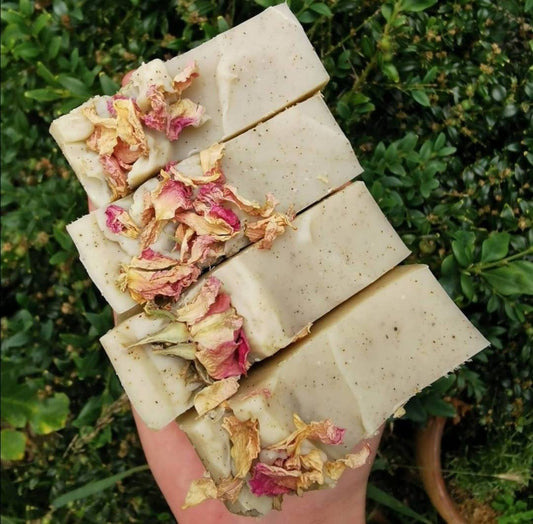 Frankincense, Patchouli and Geranium with sage and sweet rose. Handmade natural soap. Organic & vegan cold process solid bar. Zero Waste.