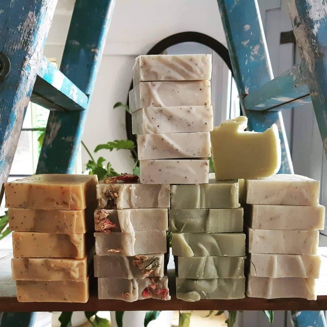 Organic vegan handmade soap. Choose any four 120g bars. Palm oil and plastic free cold process soap. Natural shampoo. Zero Waste. Artisan