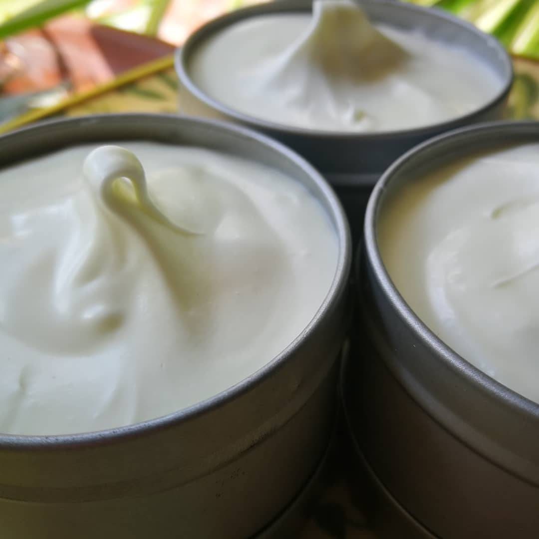 Patchouli, lime and may chang whipped body butter. Organic Shea/apricot kernel/hempseed base. Handmade vegan & plastic free moisturiser