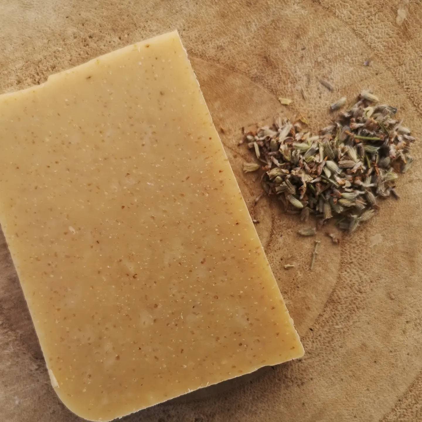 Rosehip and Oat Milk and whole oat luxury soap bar. Infant and adult soap for sensitive skin. Mild Lavender scent. Organic, vegan, handmade, cold process.