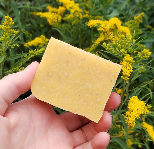 Rosehip oil luxury soap bar. Infant and adult soap for sensitive skin. Subtle sweet orange scent. Organic, vegan, handmade, cold process.