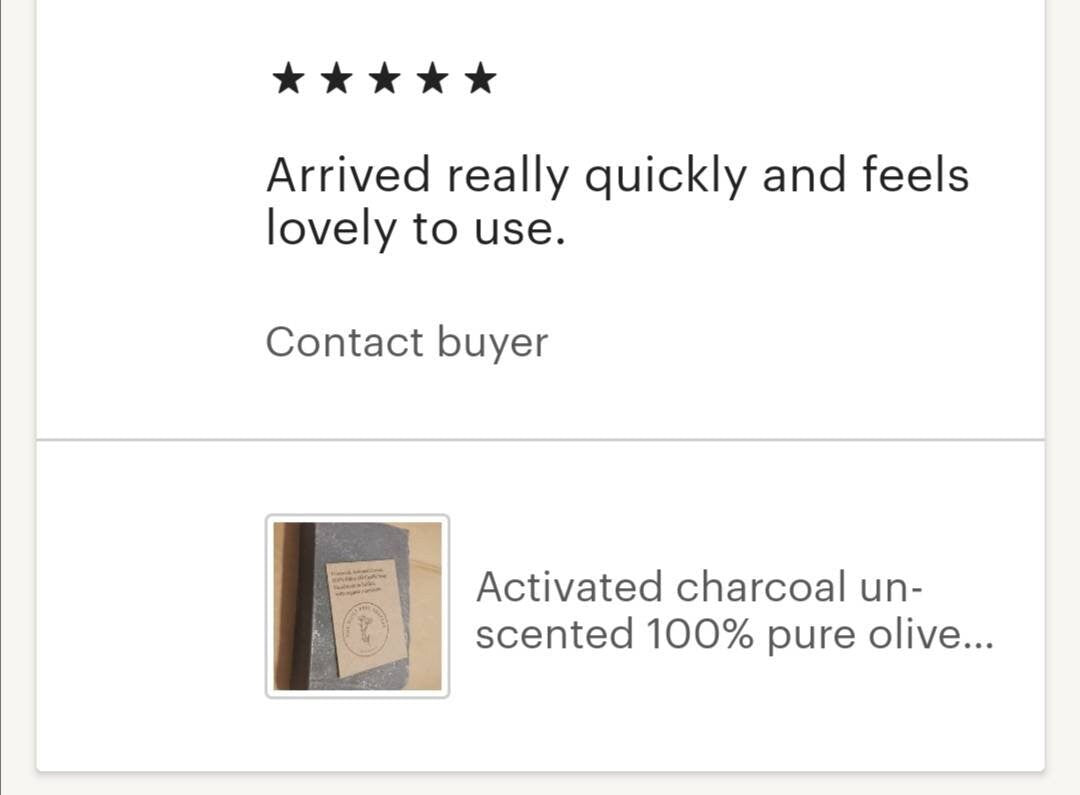 Activated charcoal 100% olive oil handmade natural soap. Cold process, unscented castile castile bar. Organic, vegan, palm oil and plastic free.