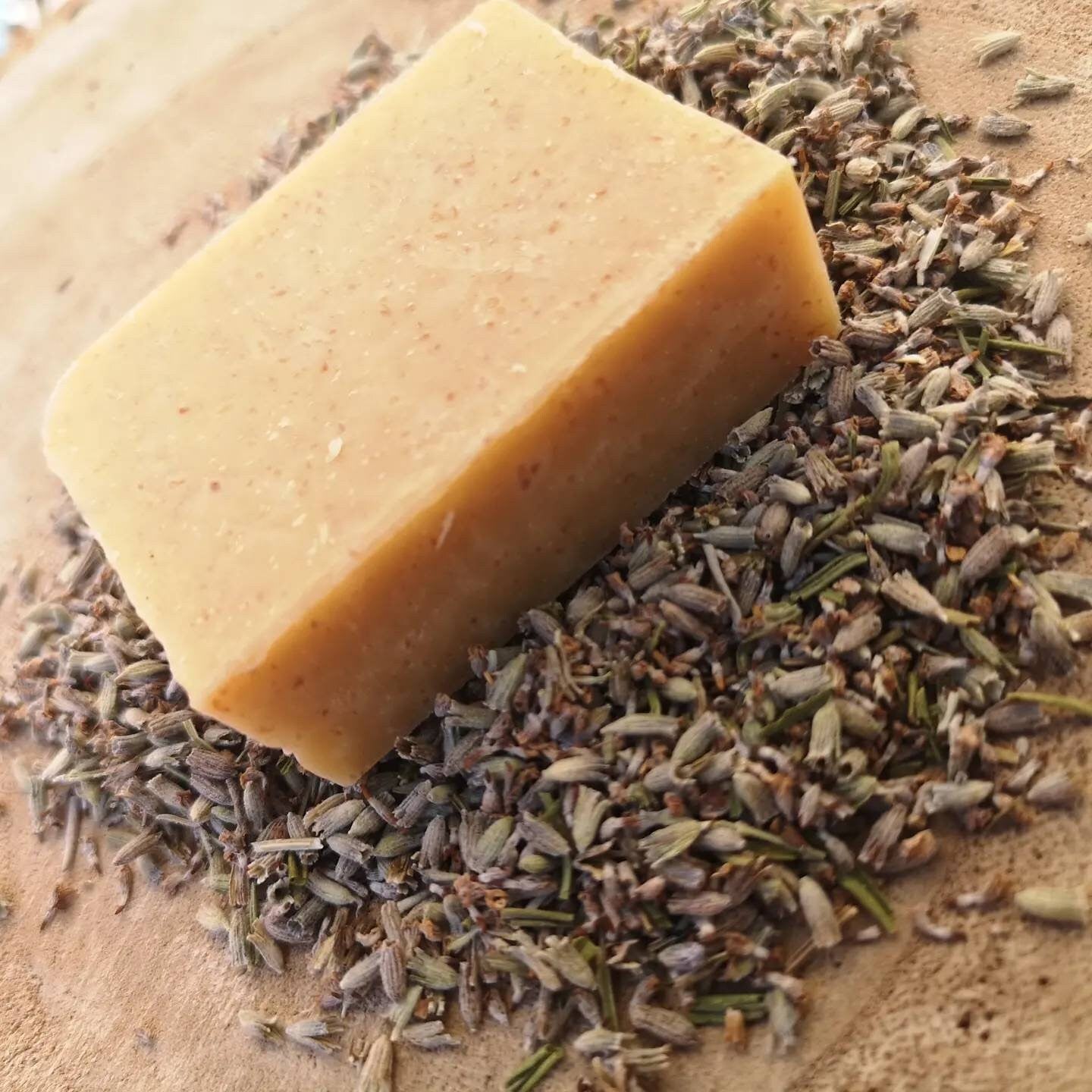 Rosehip and Oat Milk and whole oat luxury soap bar. Infant and adult soap for sensitive skin. Mild Lavender scent. Organic, vegan, handmade, cold process.